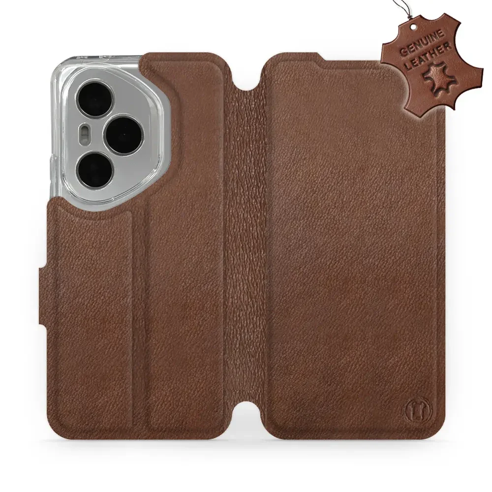 Echtleder Handyhülle für Honor 400 Pro 5G, Mobiwear Leather, Braun