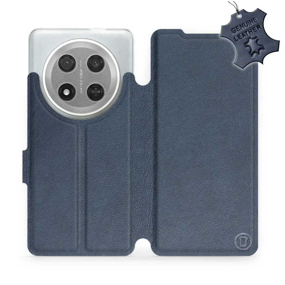 Echtleder Handyhülle für Honor Magic7 Lite, Mobiwear Leather, Dunkelblau