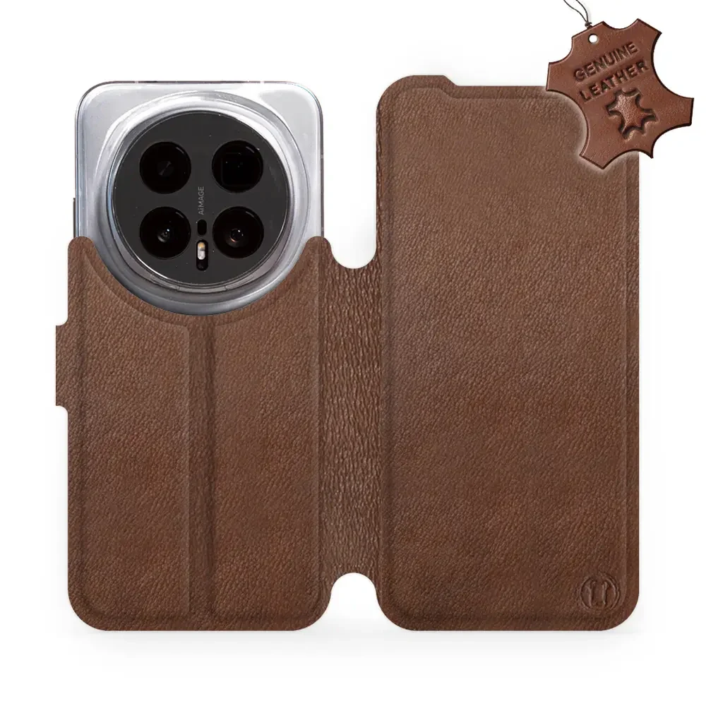 Echtleder Handyhülle für Honor Magic8 Pro, Mobiwear Leather, Braun