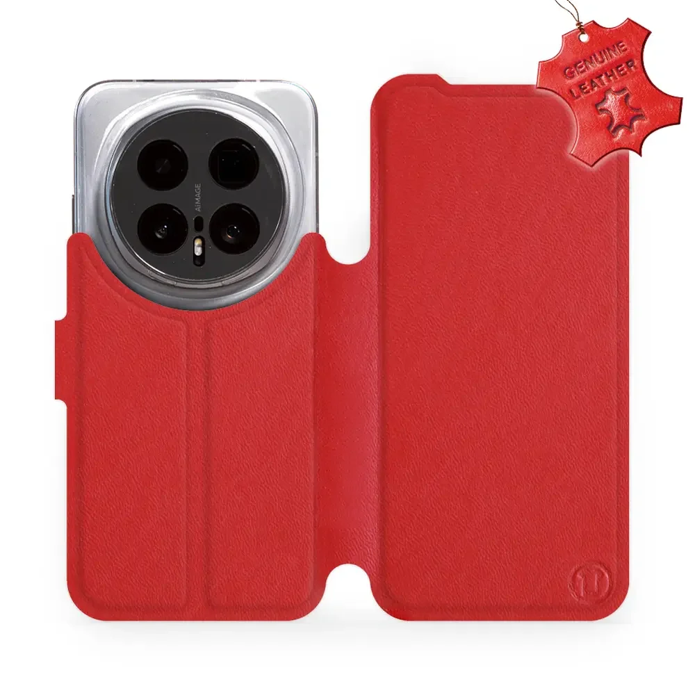 Echtleder Handyhülle für Honor Magic8 Pro, Mobiwear Leather, Rot