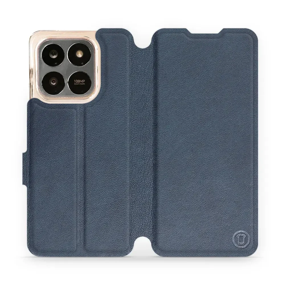 Echtleder Handyhülle für Honor X7d 4G/5G / Honor 400 Smart 4G/5G, Mobiwear Leather, Dunkelblau