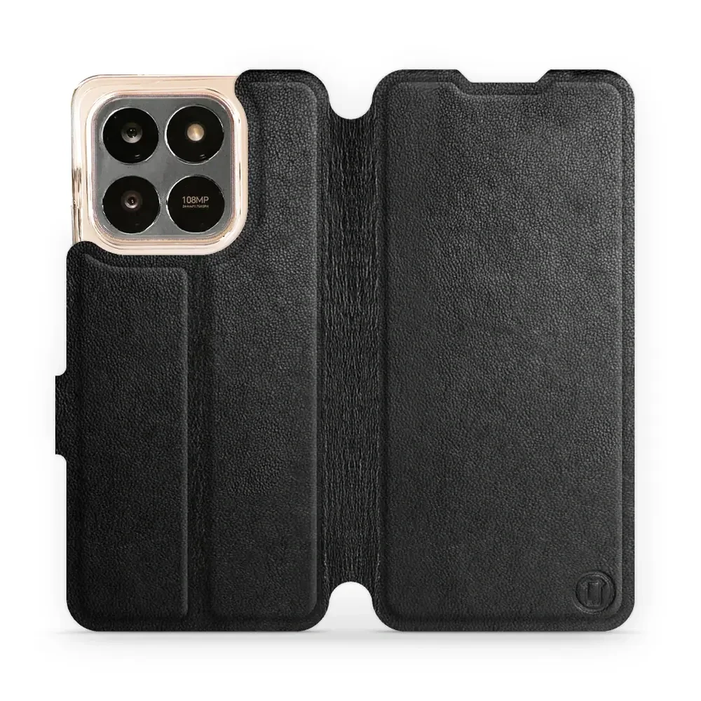 Echtleder Handyhülle für Honor X7d 4G/5G / Honor 400 Smart 4G/5G, Mobiwear Leather, Schwarz