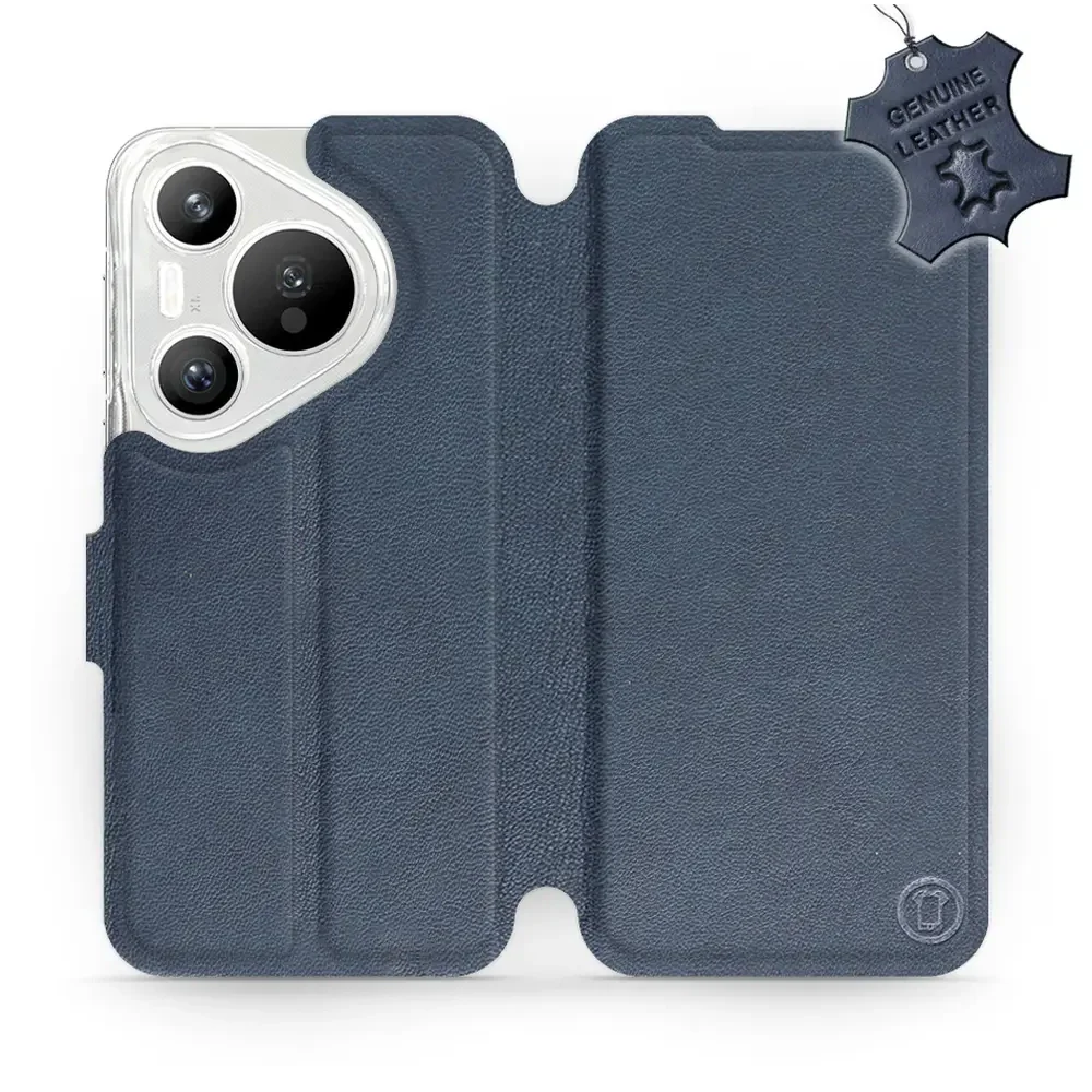Echtleder Handyhülle für Huawei Pura 70, Mobiwear Leather, Dunkelblau