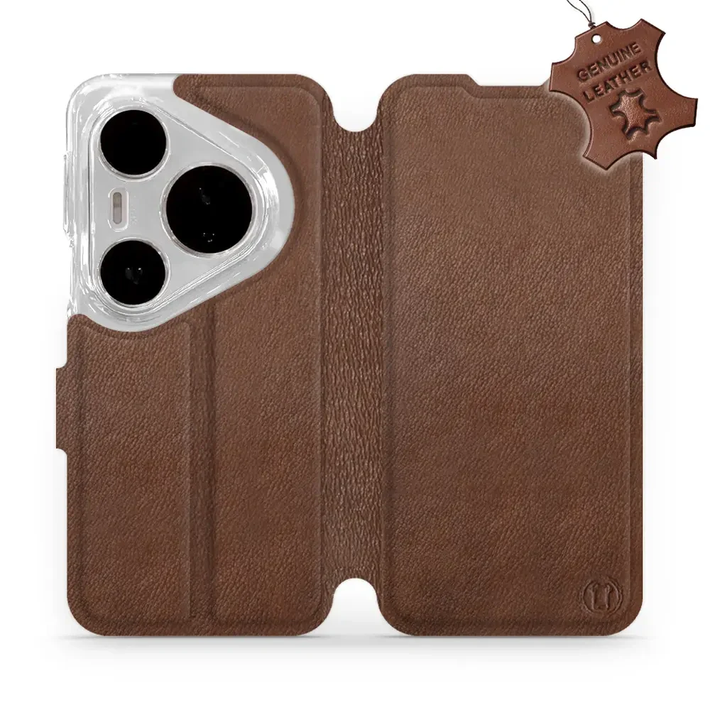 Echtleder Handyhülle für Huawei Pura 80 Pro / Huawei Pura 80 Pro Plus, Mobiwear Leather, Braun