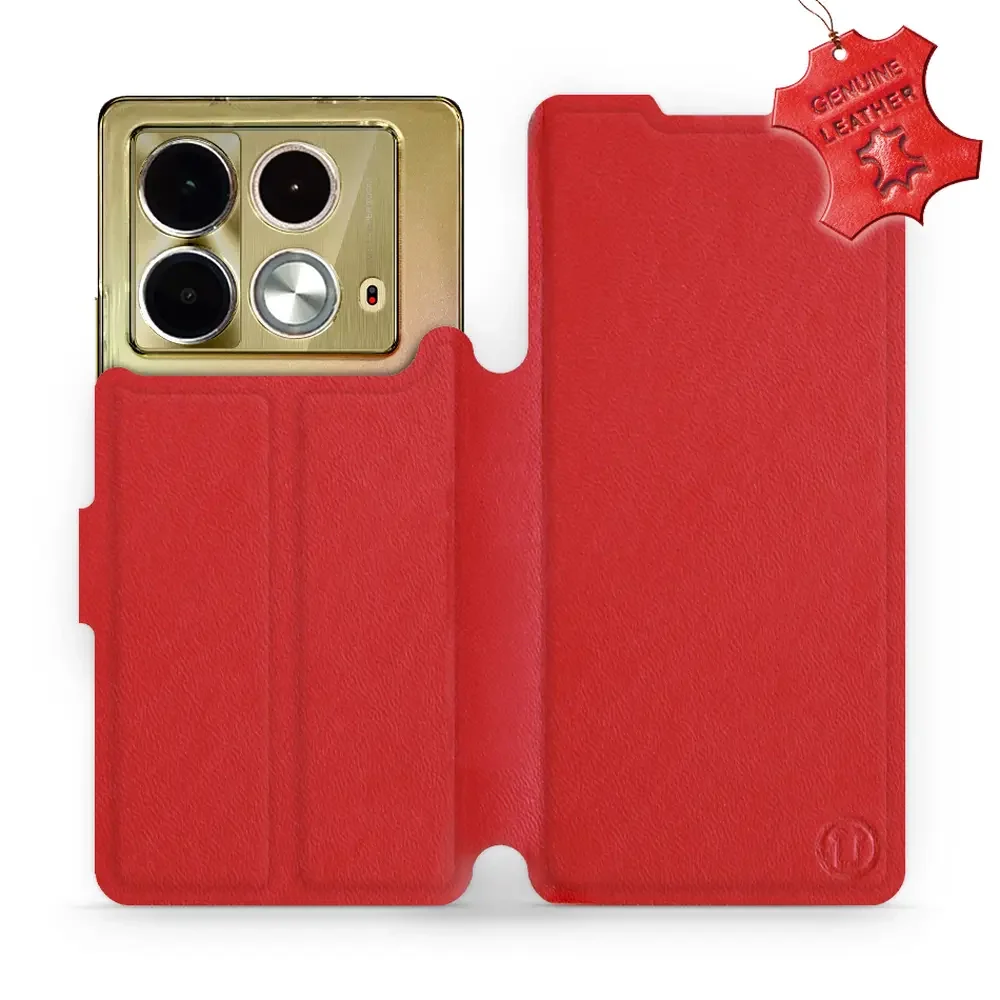 Echtleder Handyhülle für Infinix Note 40, Mobiwear Leather, Rot