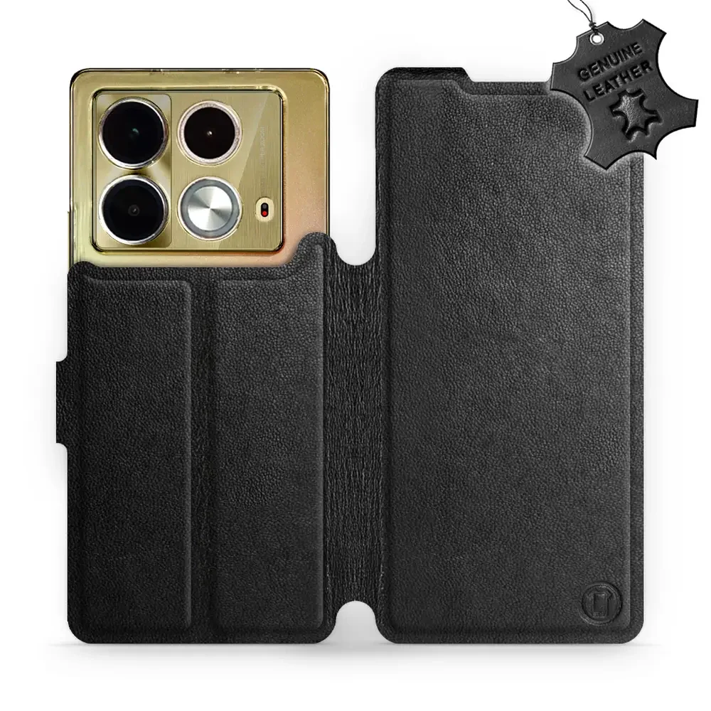 Echtleder Handyhülle für Infinix Note 40, Mobiwear Leather, Schwarz