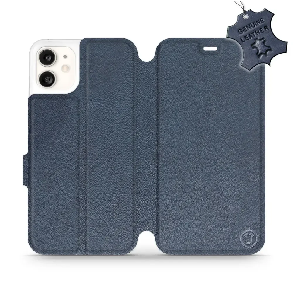 Echtleder Handyhülle für iPhone 11, Mobiwear Leather, Dunkelblau