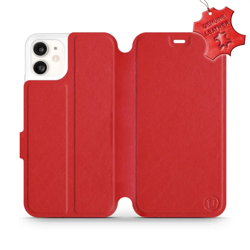 Echtleder Handyhülle für iPhone 11, Mobiwear Leather, Rot