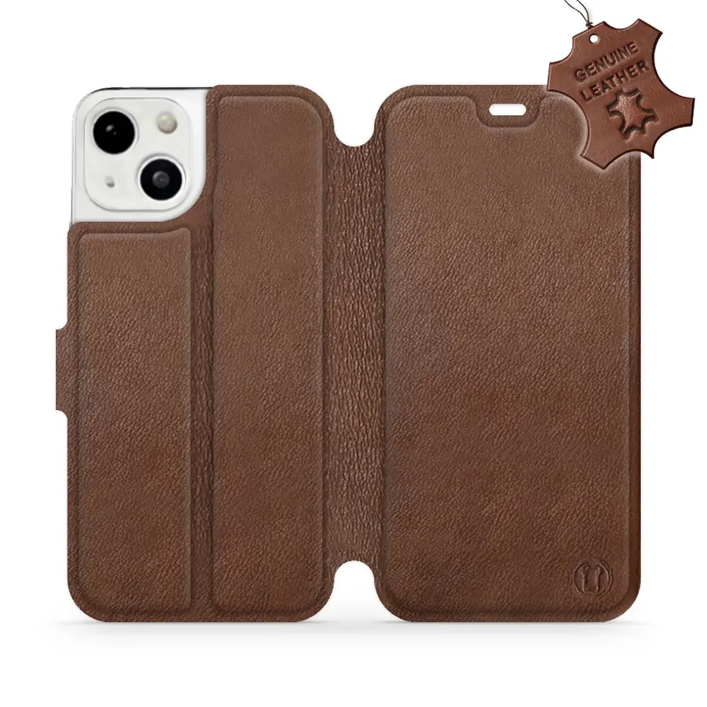Echtleder Handyhülle für iPhone 13, Mobiwear Leather, Braun