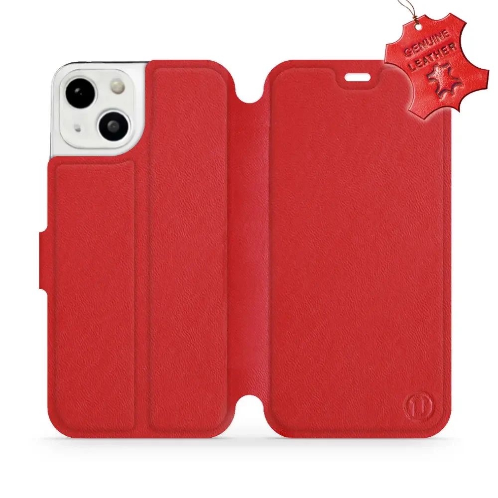 Echtleder Handyhülle für iPhone 13, Mobiwear Leather, Rot