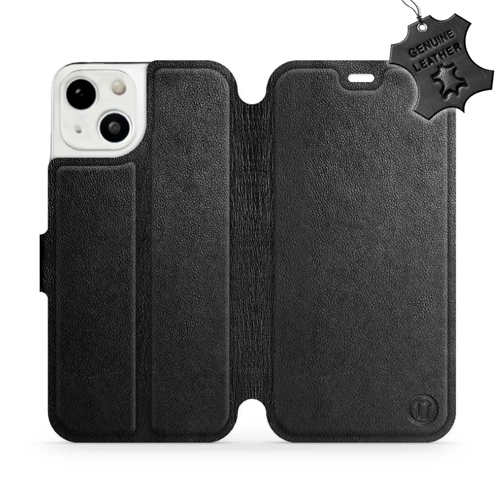 Echtleder Handyhülle für iPhone 13, Mobiwear Leather, Schwarz