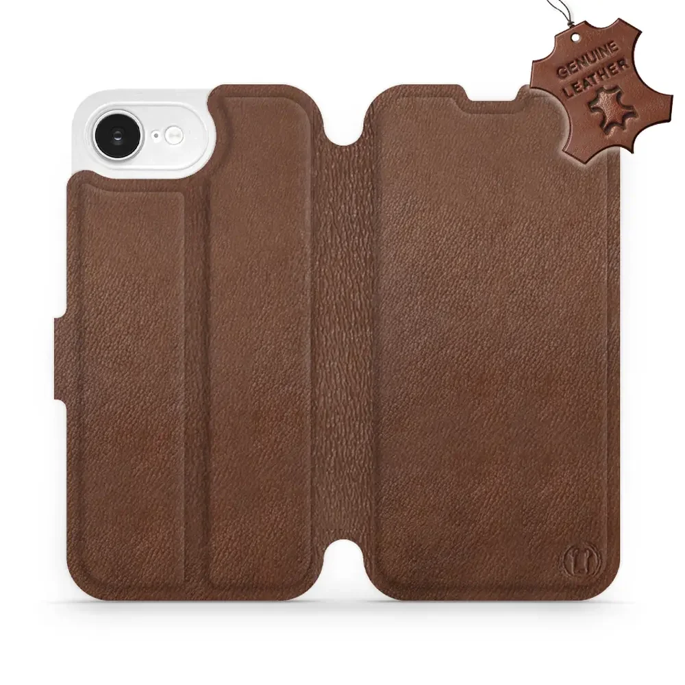 Echtleder Handyhülle für iPhone 17e, Mobiwear Leather, Braun