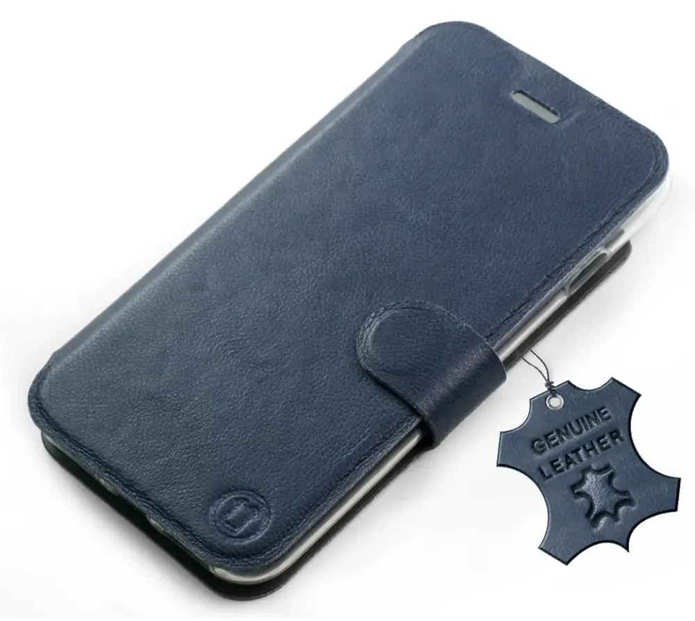 Echtleder Handyhülle für Motorola Moto G06 4G / Motorola Moto G06 Power 4G, Mobiwear Leather, Dunkelblau - Image 5