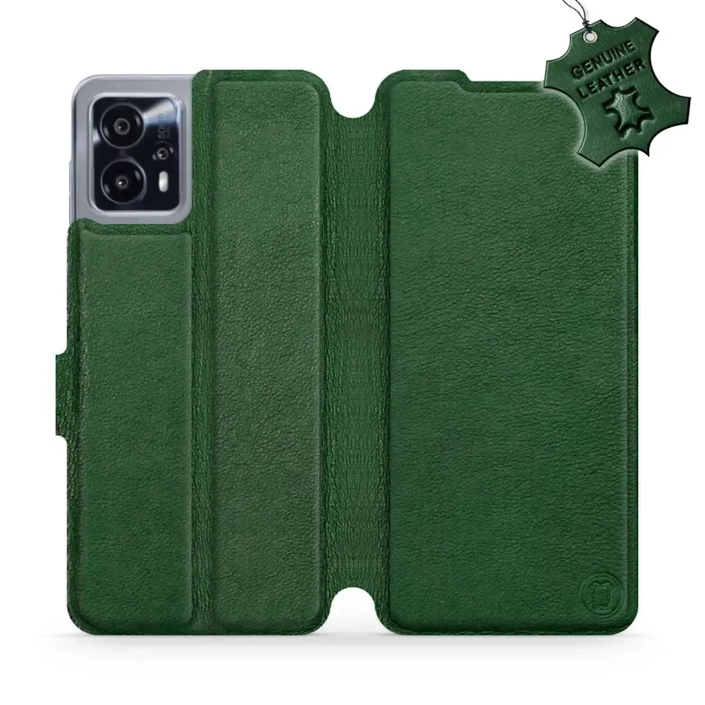 Echtleder Handyhülle für Motorola Moto G13, Mobiwear Leather, Grün