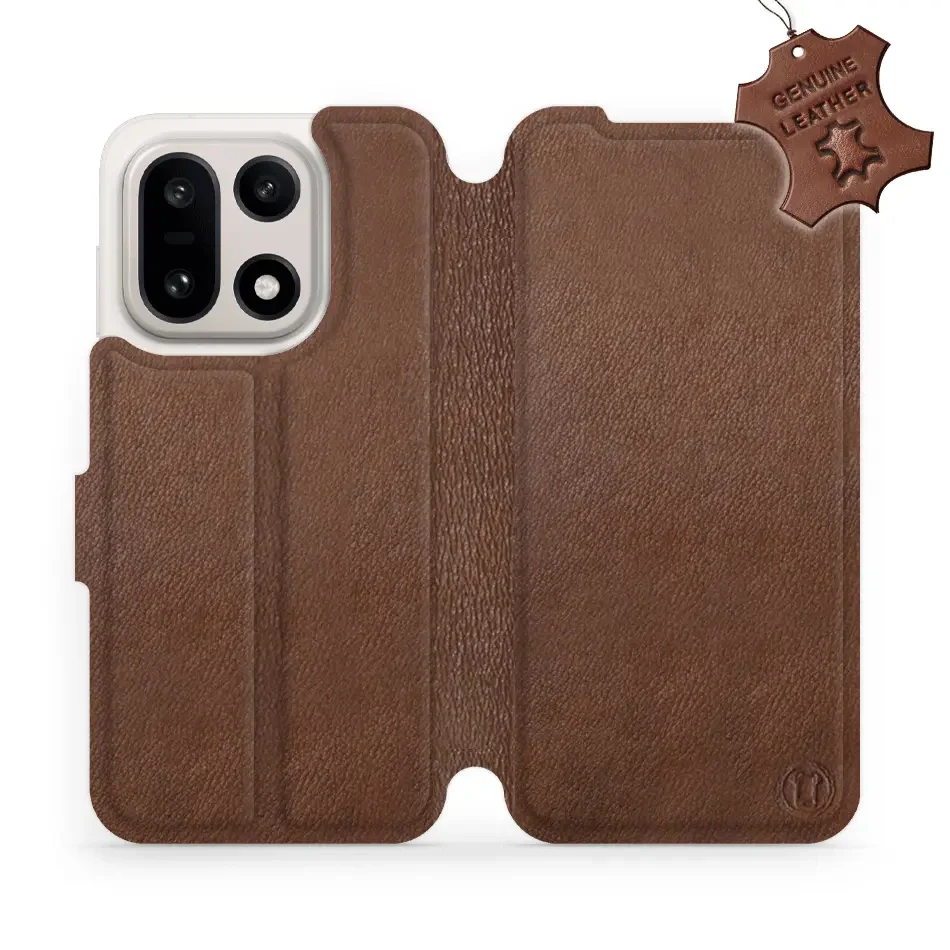 Echtleder Handyhülle für OnePlus 15, Mobiwear Leather, Braun