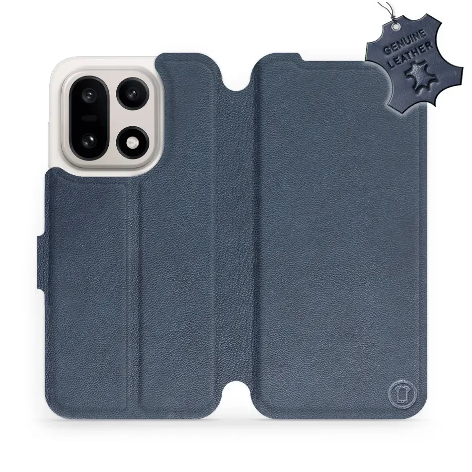 Echtleder Handyhülle für OnePlus 15, Mobiwear Leather, Dunkelblau