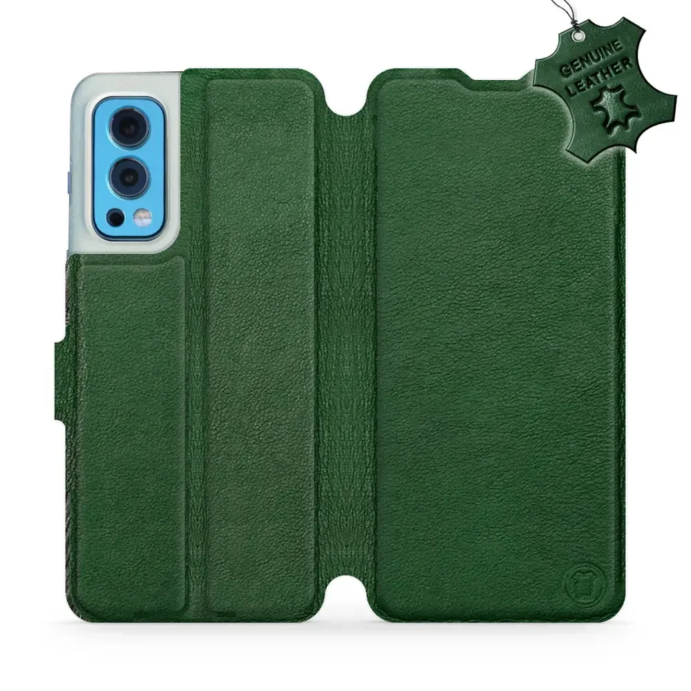 Echtleder Handyhülle für OnePlus Nord 2 5G, Mobiwear Leather, Grün