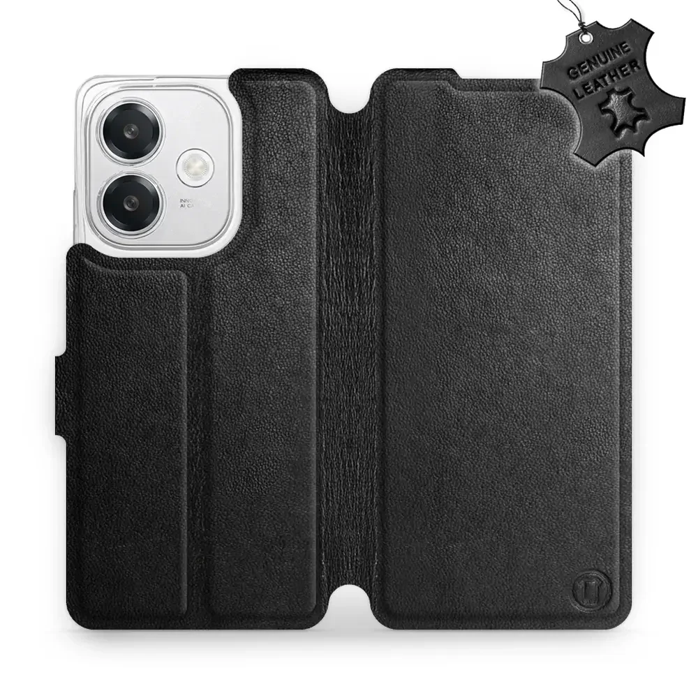 Echtleder Handyhülle für Oppo A40M, Mobiwear Leather, Schwarz