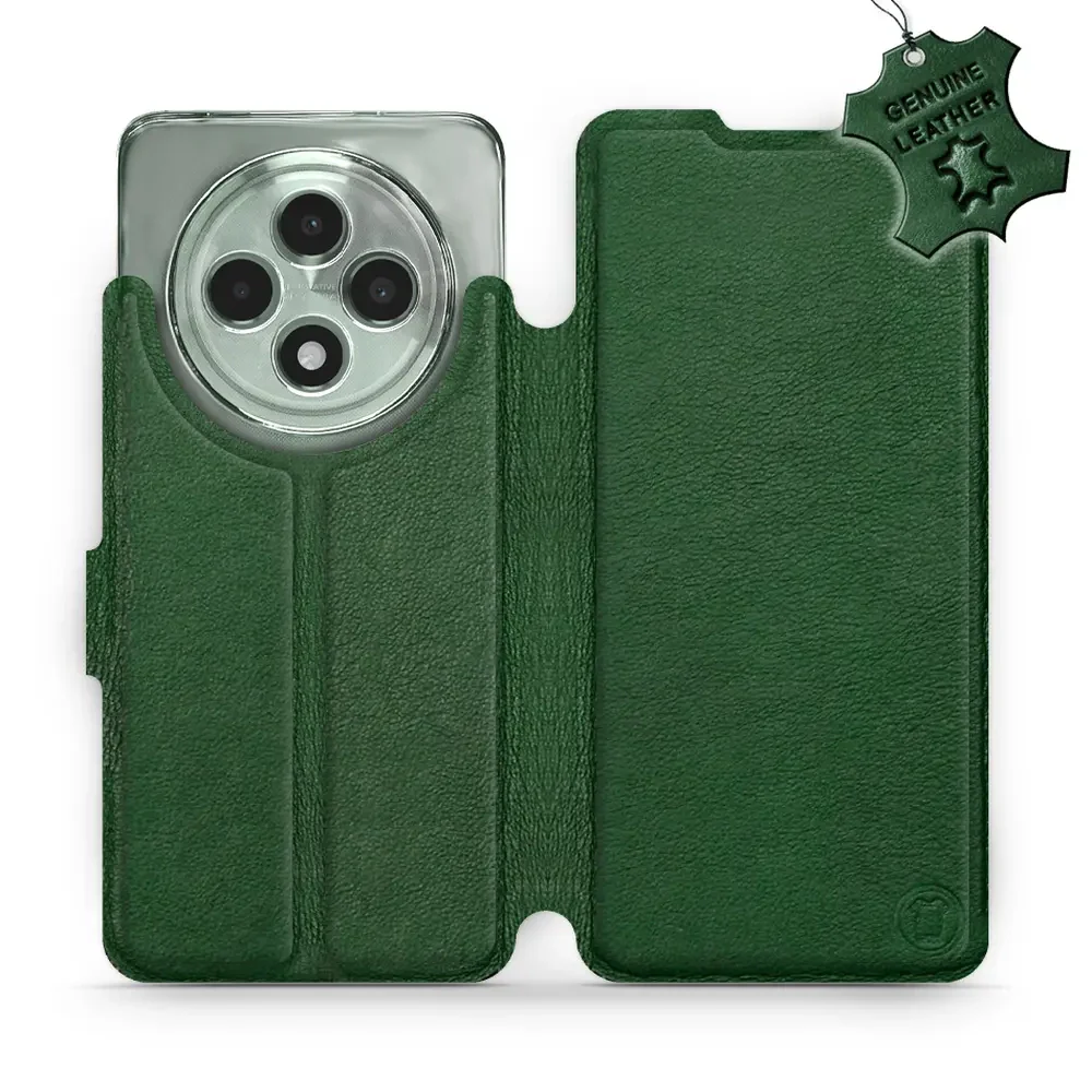 Echtleder Handyhülle für Oppo Reno 12 FS, Mobiwear Leather, Grün