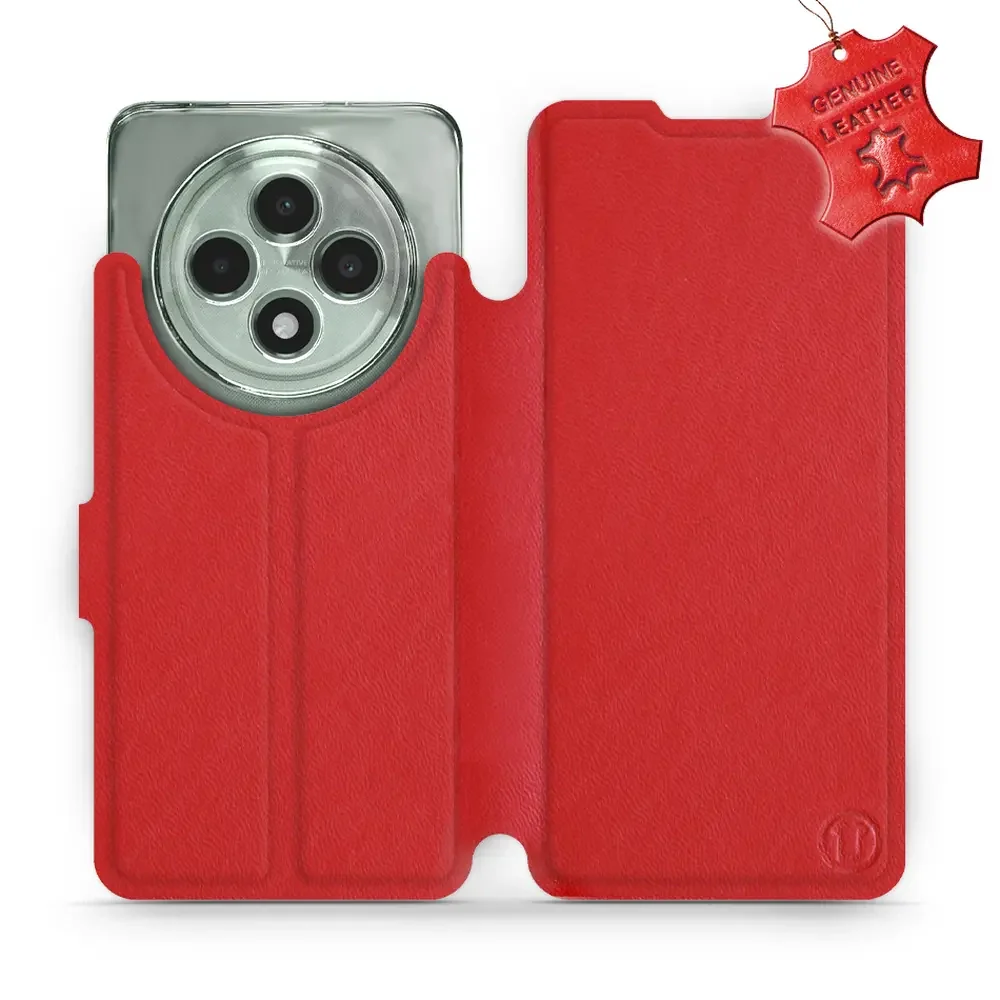Echtleder Handyhülle für Oppo Reno 12 FS, Mobiwear Leather, Rot