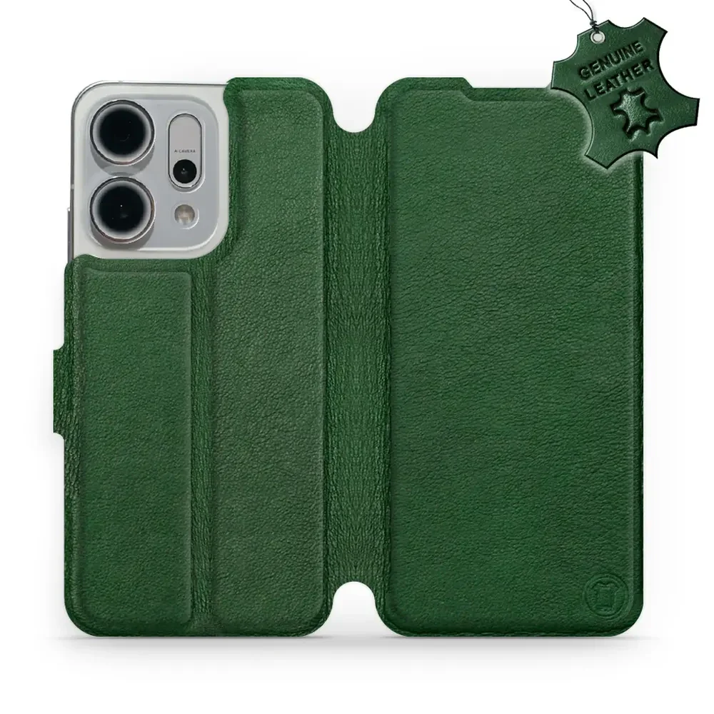 Echtleder Handyhülle für Oppo Reno 14, Mobiwear Leather, Grün