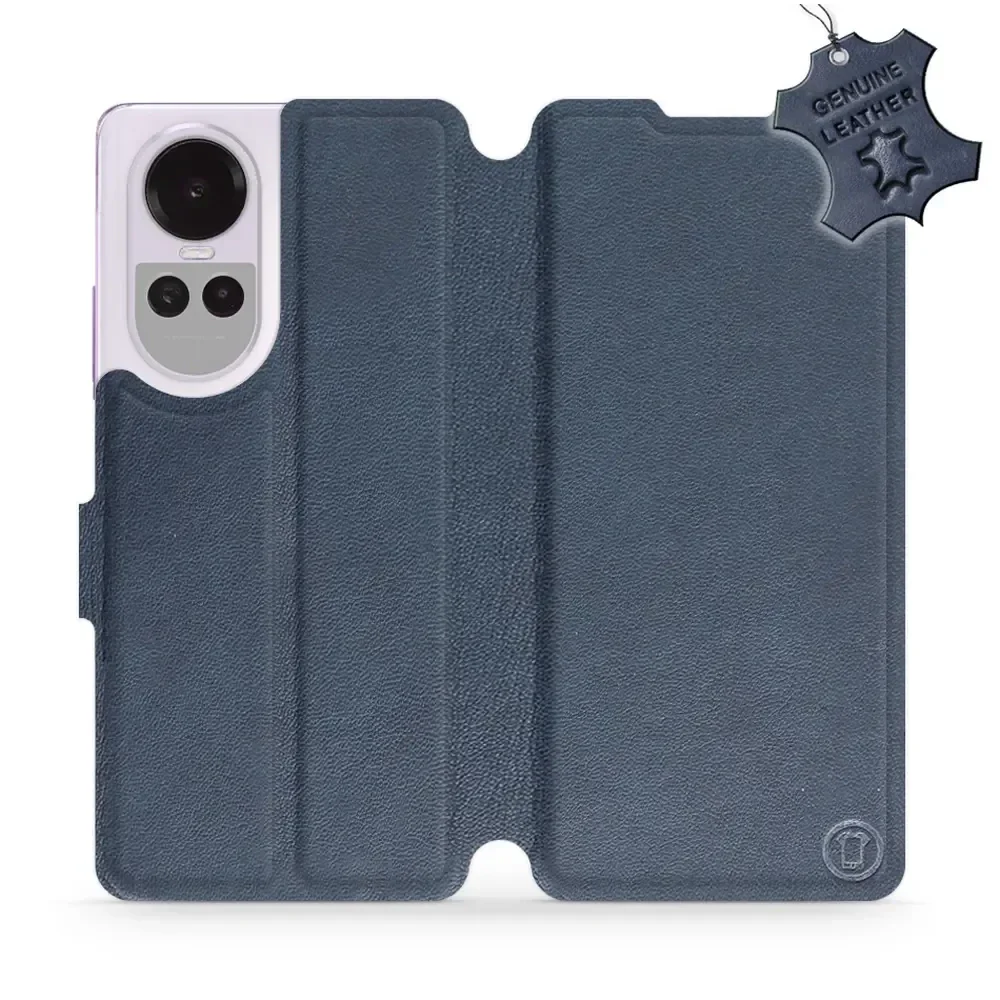 Echtleder Handyhülle für Oppo Reno10 Pro 5G, Mobiwear Leather, Dunkelblau