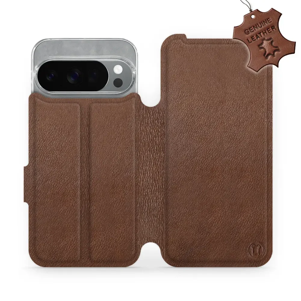 Echtleder Handyhülle für Pixel 10 Pro, Mobiwear Leather, Braun