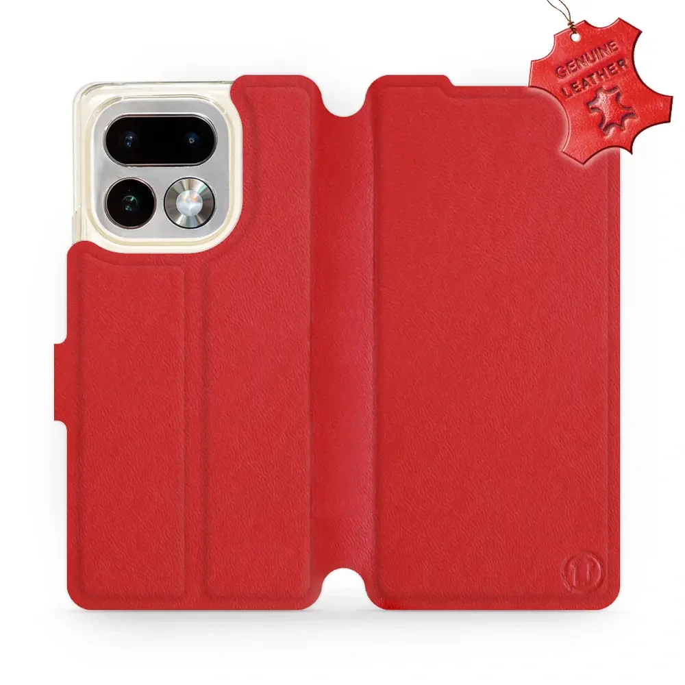 Echtleder Handyhülle für Realme 16 Pro Plus 5G, Mobiwear Leather, Rot