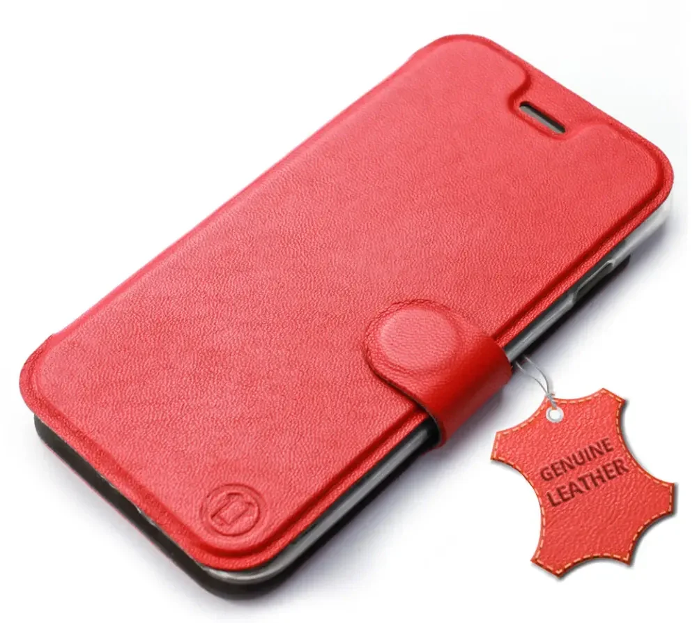 Echtleder Handyhülle für Realme 16 Pro Plus 5G, Mobiwear Leather, Rot - Image 5