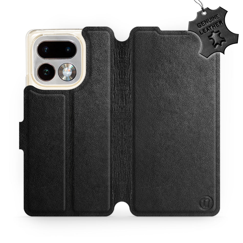 Echtleder Handyhülle für Realme 16 Pro Plus 5G, Mobiwear Leather, Schwarz