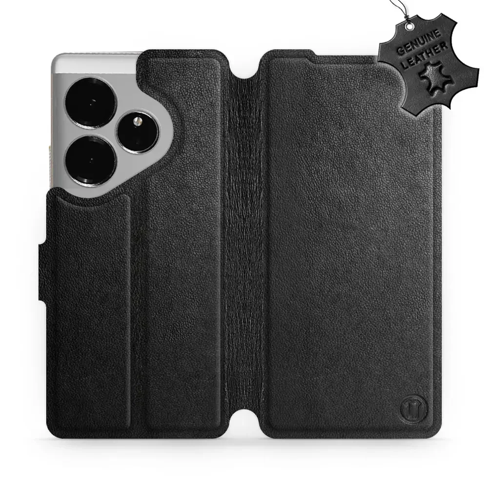 Echtleder Handyhülle für Realme GT 6, Mobiwear Leather, Schwarz