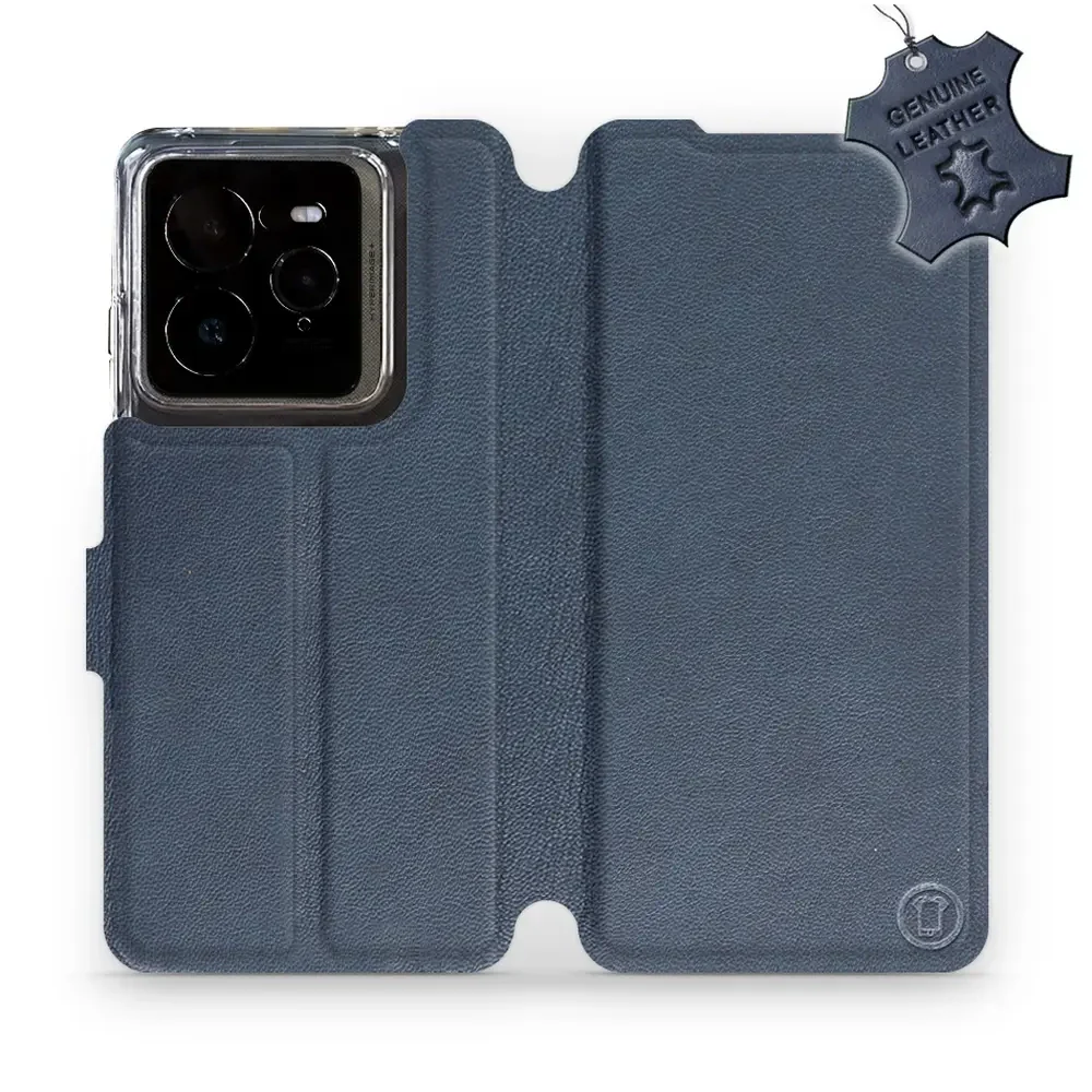 Echtleder Handyhülle für Realme GT 7 Pro, Mobiwear Leather, Dunkelblau