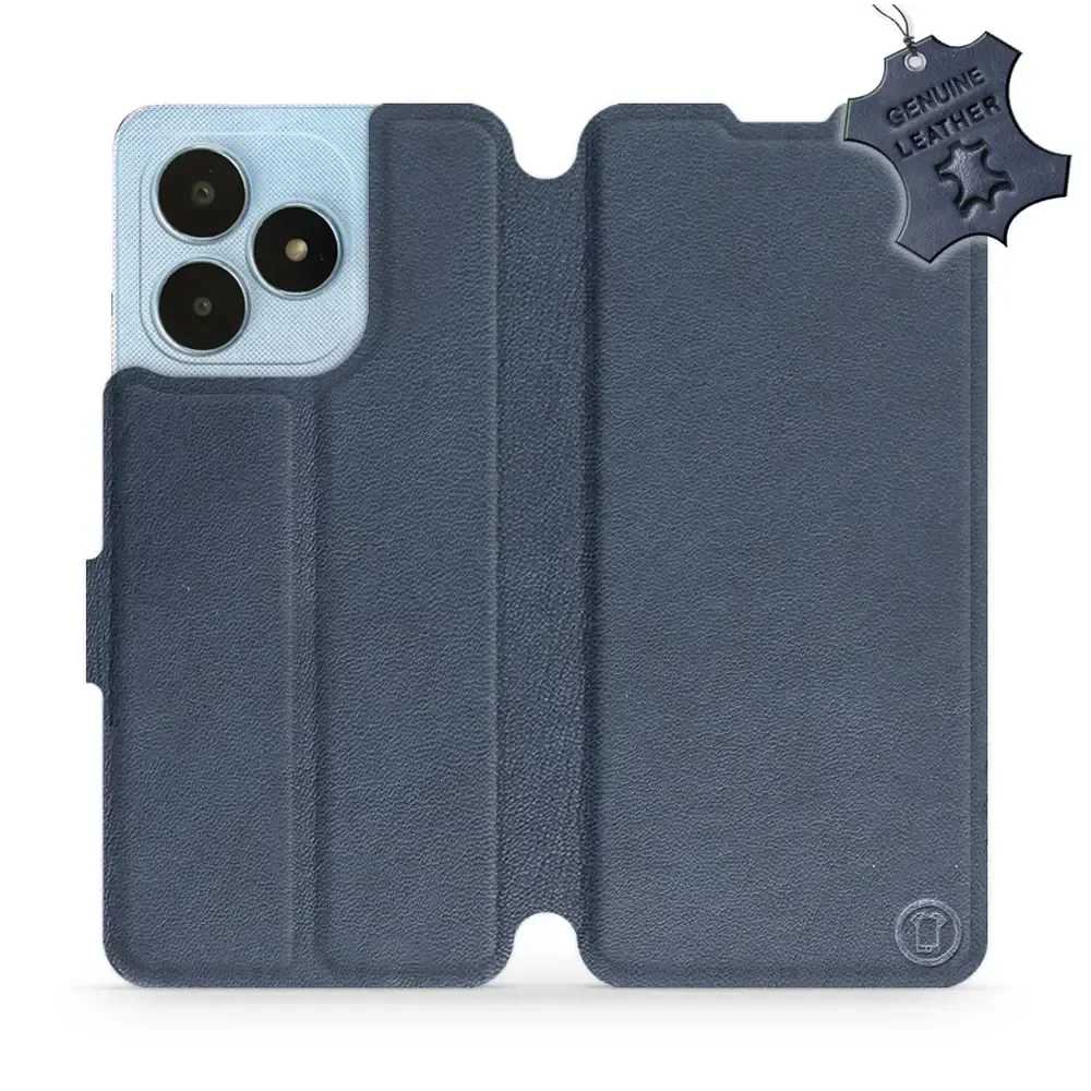 Echtleder Handyhülle für Realme Note 50, Mobiwear Leather, Dunkelblau