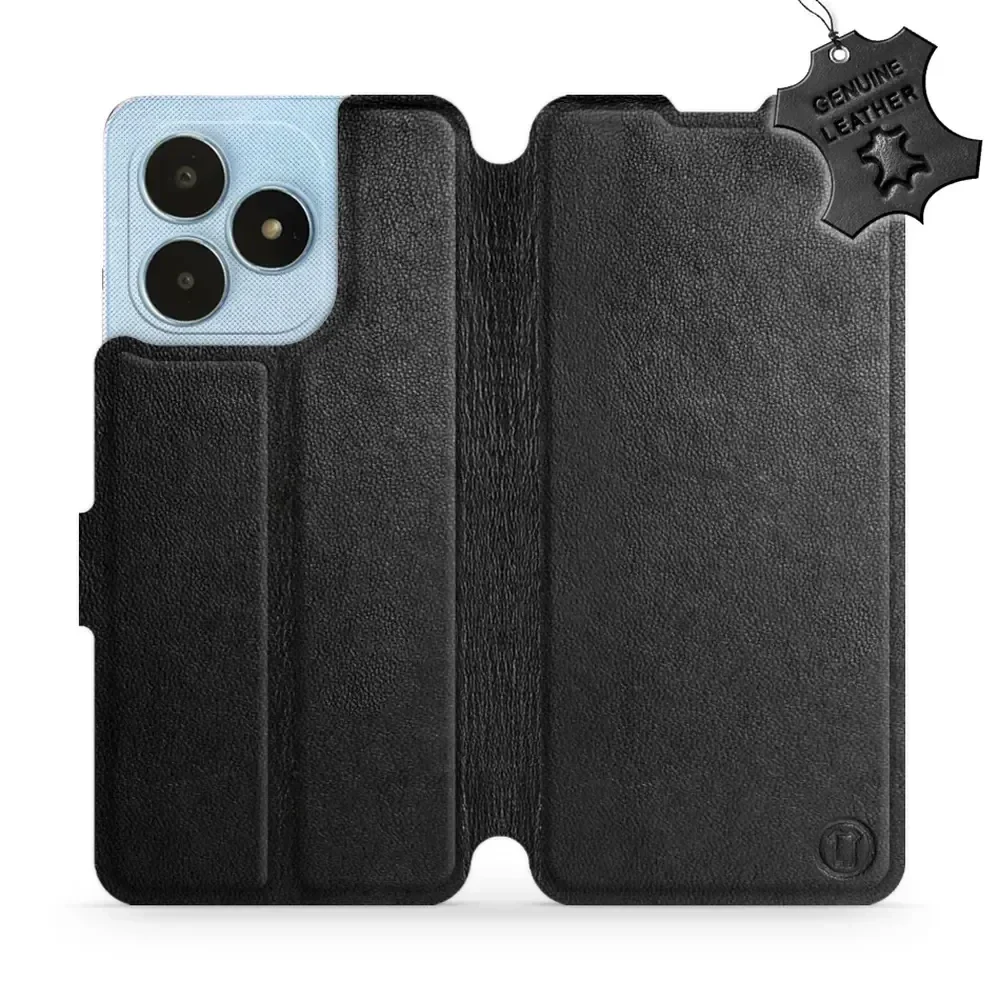 Echtleder Handyhülle für Realme Note 50, Mobiwear Leather, Schwarz