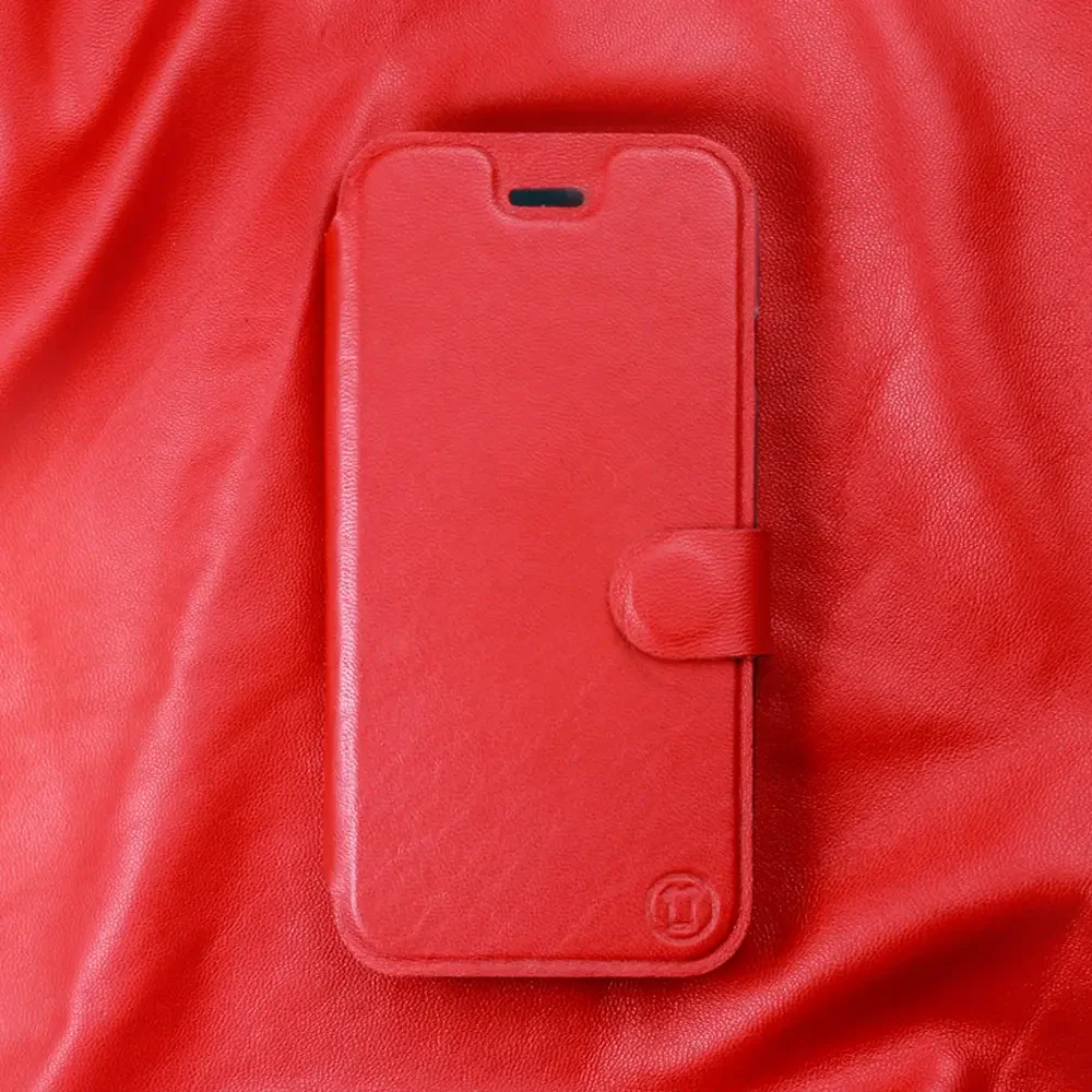 Echtleder Handyhülle für Xiaomi 14T, Mobiwear Leather, Rot - Image 2