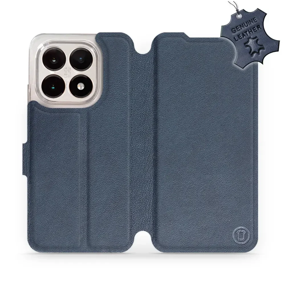 Echtleder Handyhülle für Xiaomi 15T, Mobiwear Leather, Dunkelblau