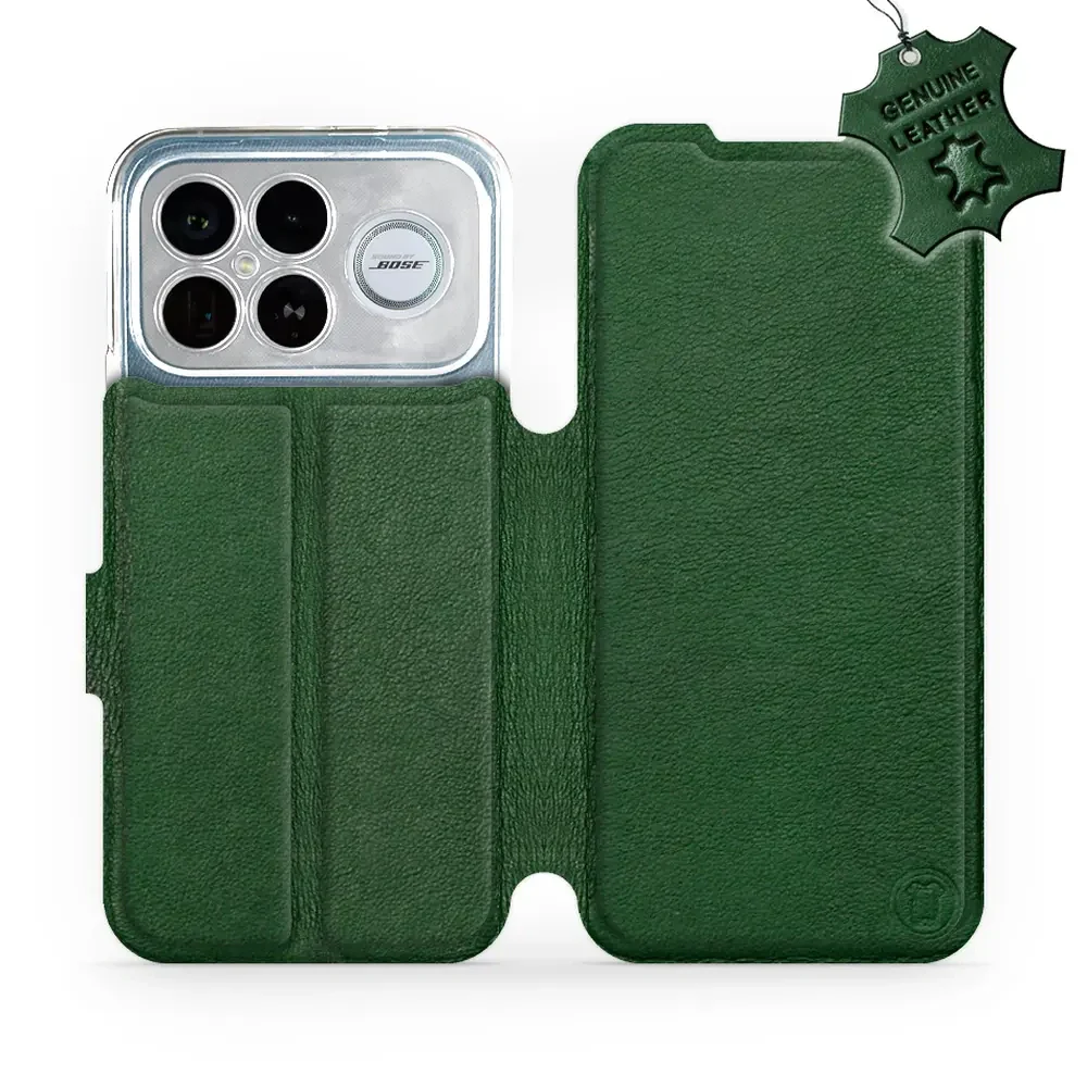 Echtleder Handyhülle für Xiaomi POCO F8 Ultra, Mobiwear Leather, Grün