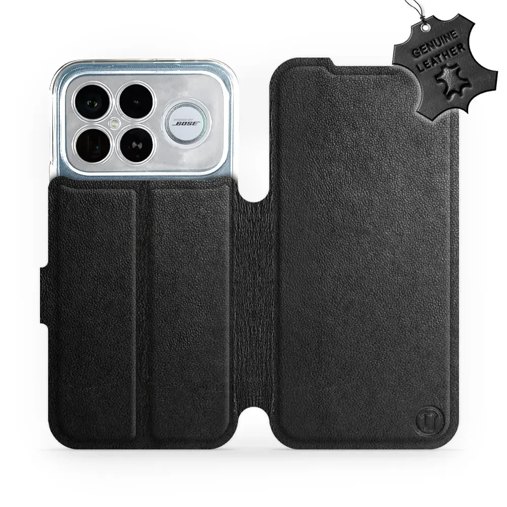 Echtleder Handyhülle für Xiaomi POCO F8 Ultra, Mobiwear Leather, Schwarz