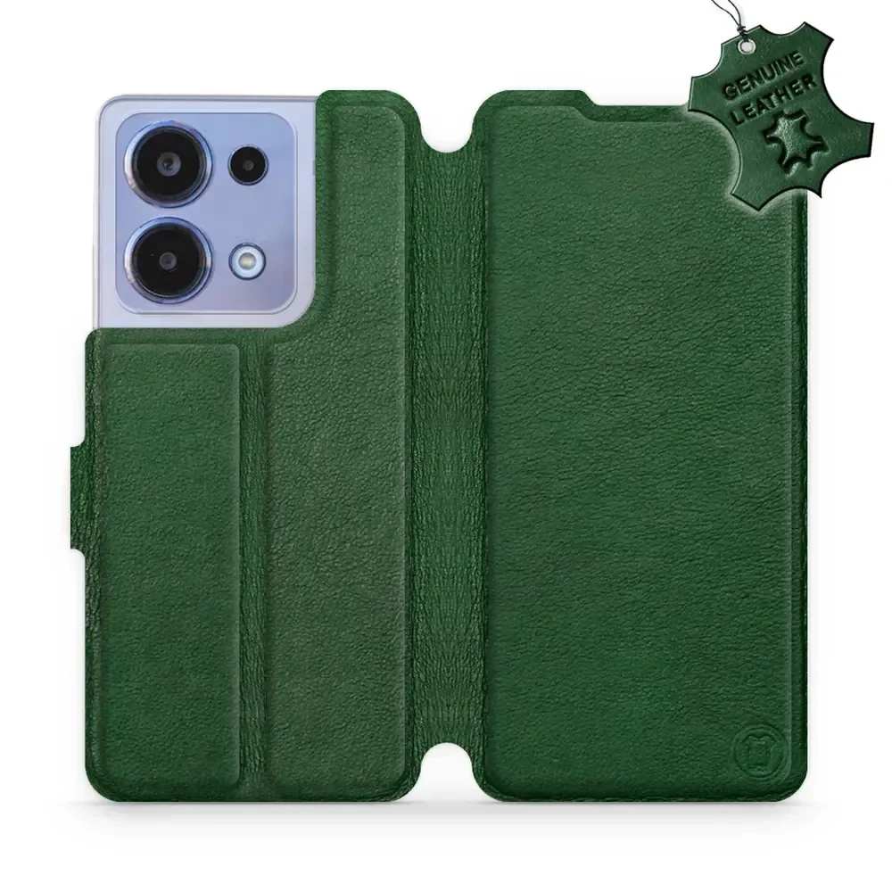 Echtleder Handyhülle für Xiaomi Poco M6 Pro 4G, Mobiwear Leather, Grün
