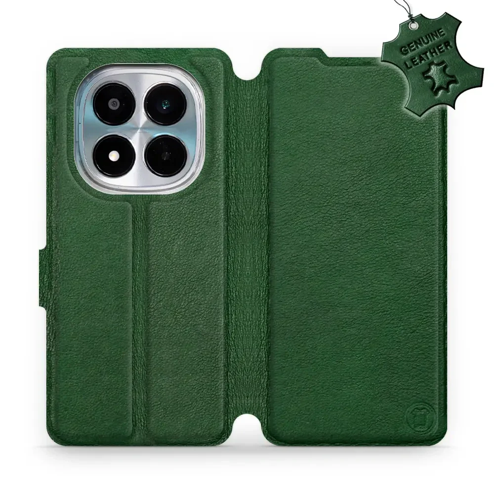 Echtleder Handyhülle für Xiaomi POCO M8 Pro 5G, Mobiwear Leather, Grün