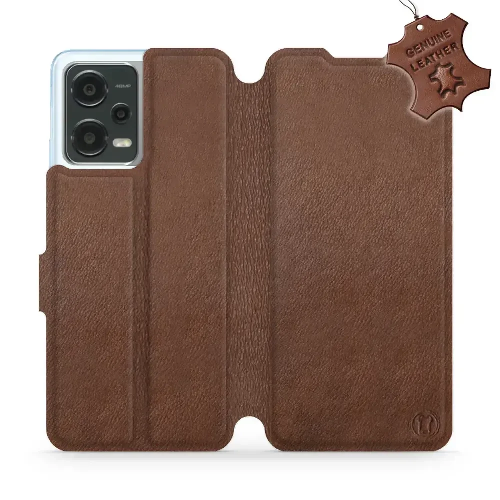 Echtleder Handyhülle für Xiaomi Poco X5, Mobiwear Leather, Braun