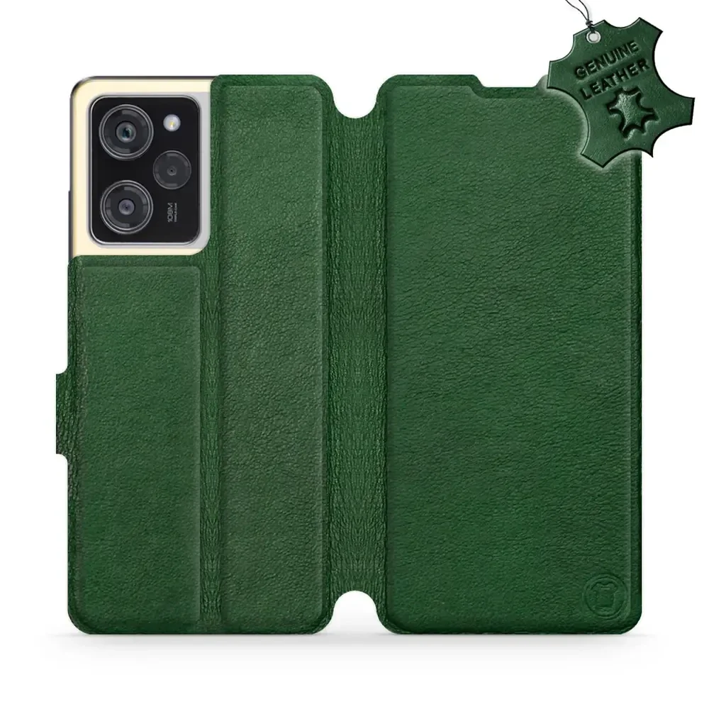 Echtleder Handyhülle für Xiaomi POCO X5 Pro, Mobiwear Leather, Grün