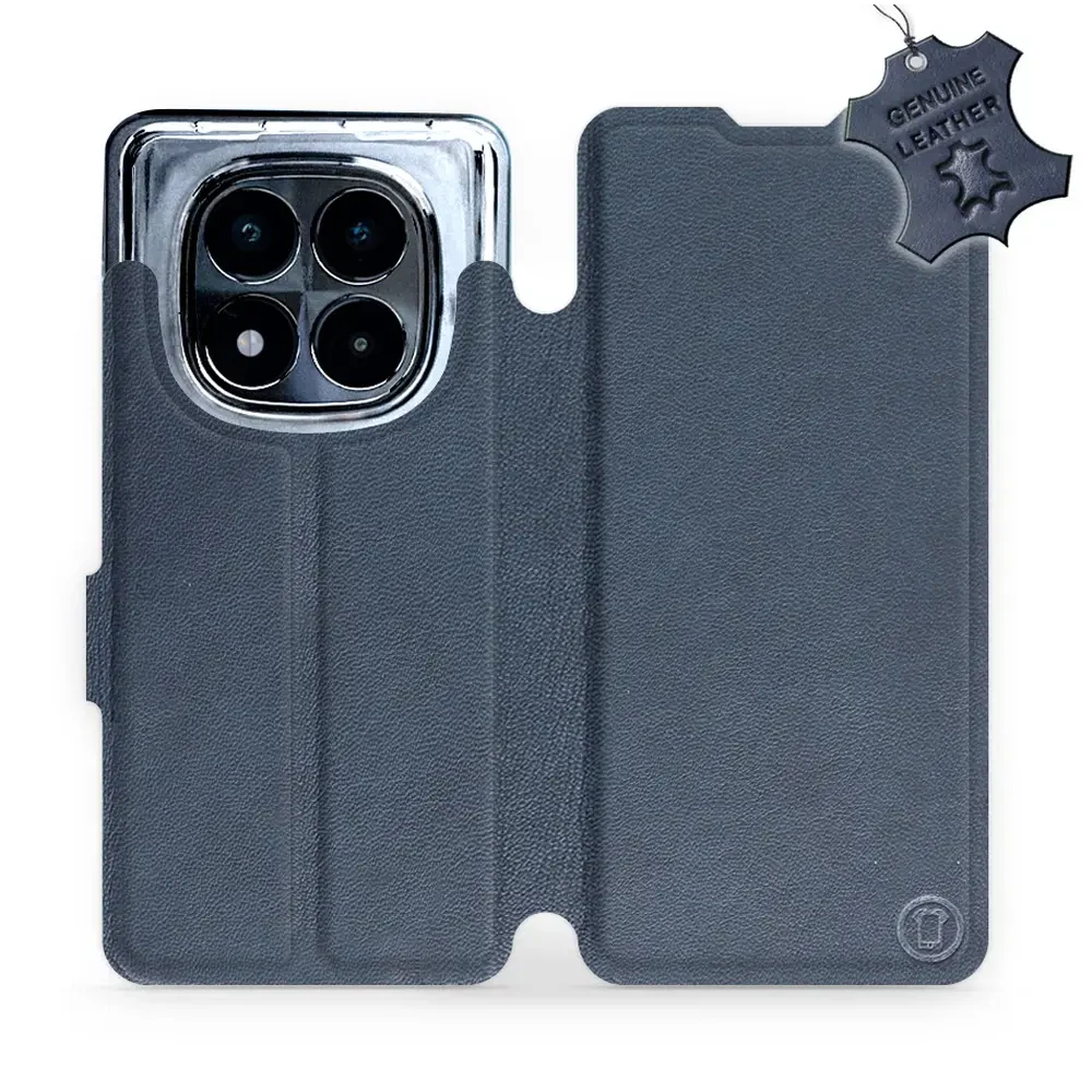 Echtleder Handyhülle für Xiaomi POCO X7, Mobiwear Leather, Dunkelblau