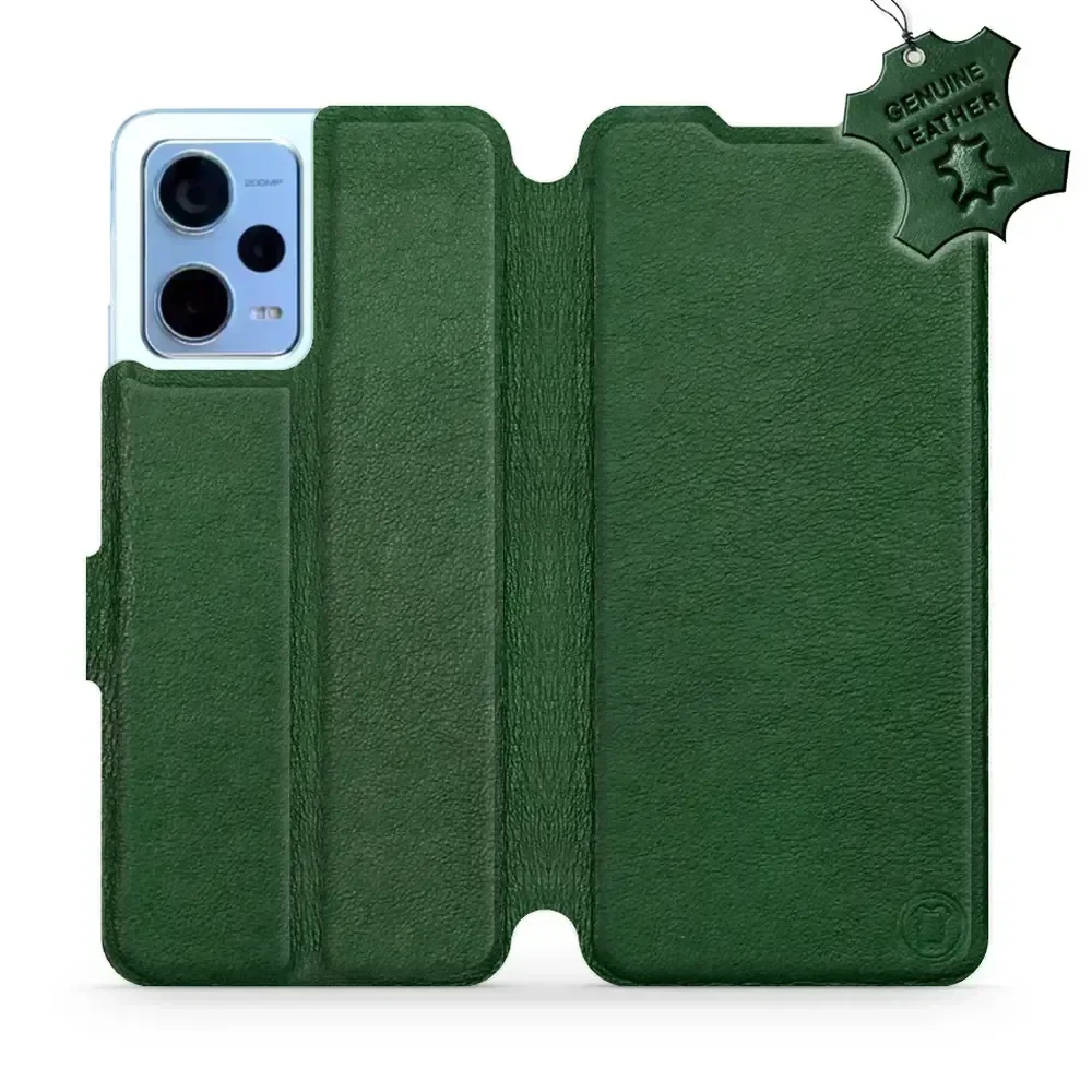 Echtleder Handyhülle für Xiaomi Redmi Note 12 5G, Mobiwear Leather, Grün