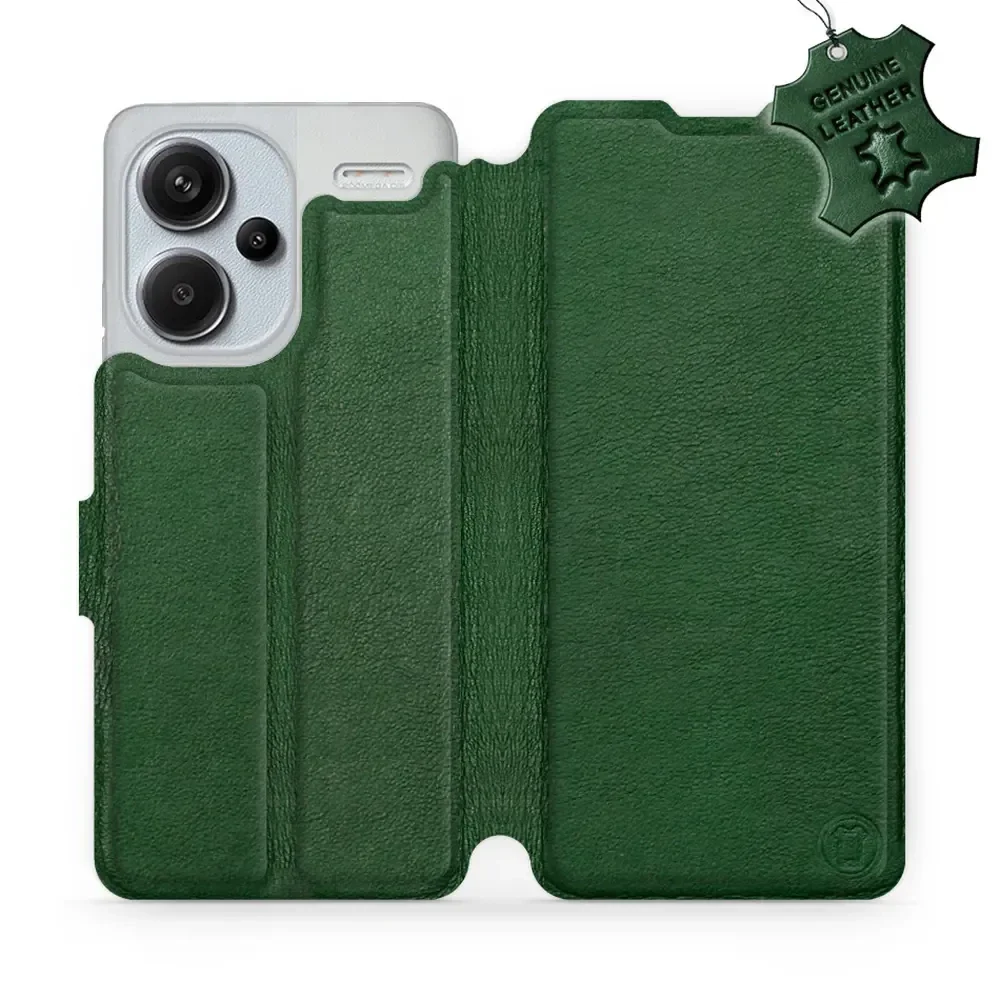 Echtleder Handyhülle für Xiaomi Redmi Note 13 Pro Plus 5G, Mobiwear Leather, Grün