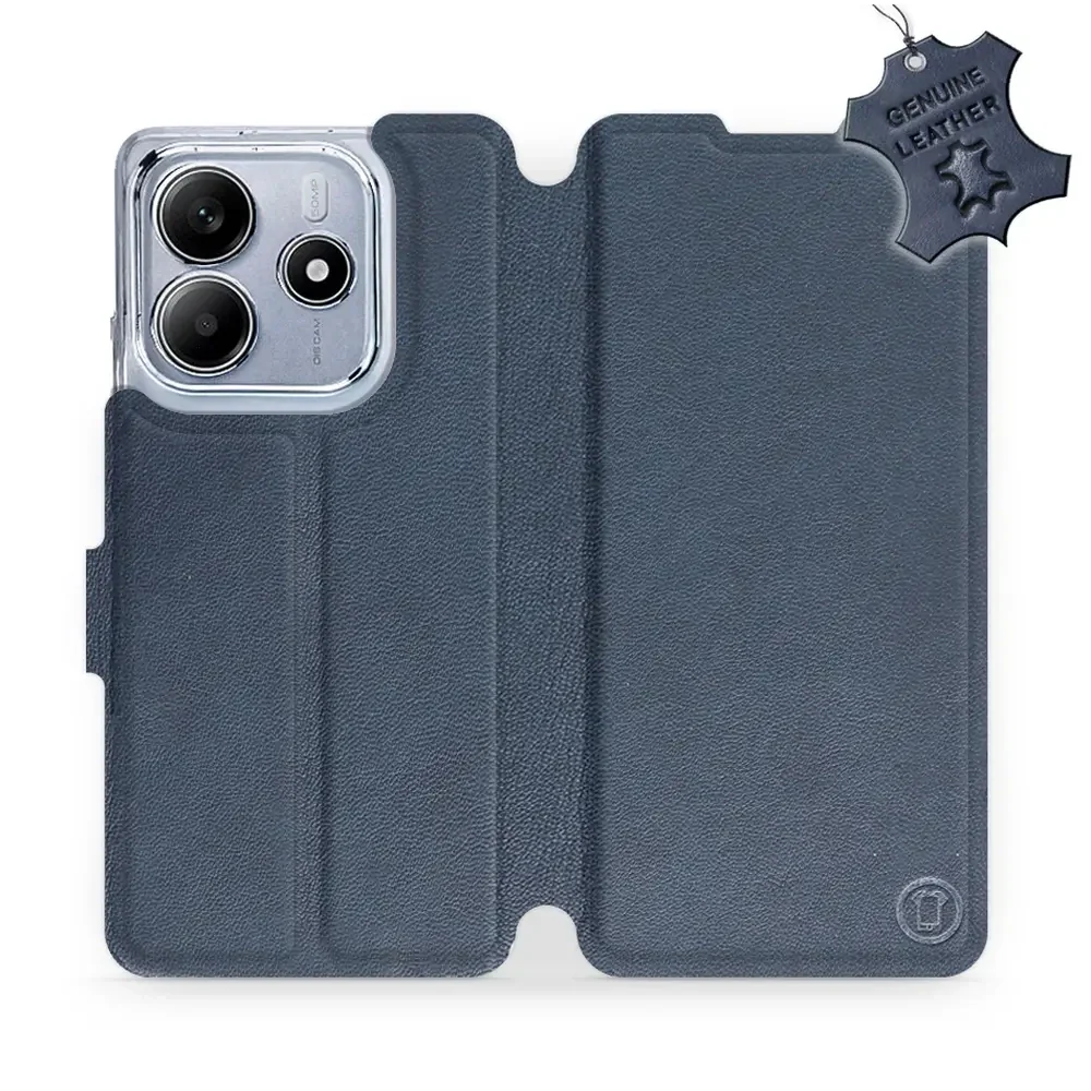 Echtleder Handyhülle für Xiaomi Redmi Note 14 5G, Mobiwear Leather, Dunkelblau