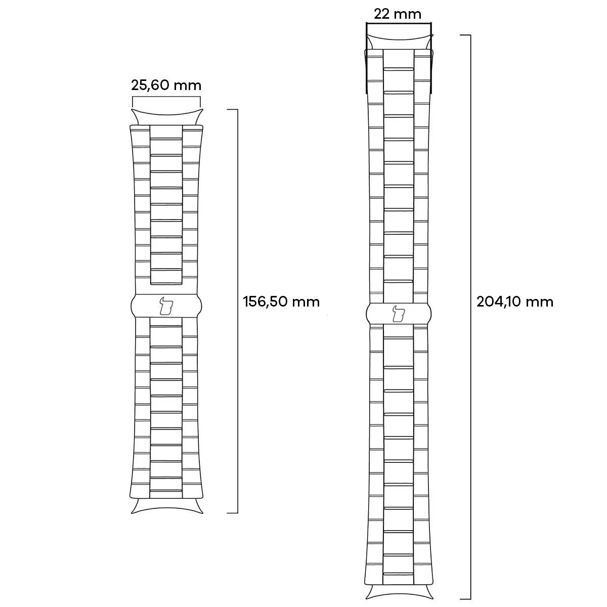 Edelstahl Armband für Smartwatch, Bizon Strap Watch Aura, QuickFit 26 mm, Regenbogenfarbe - Image 3