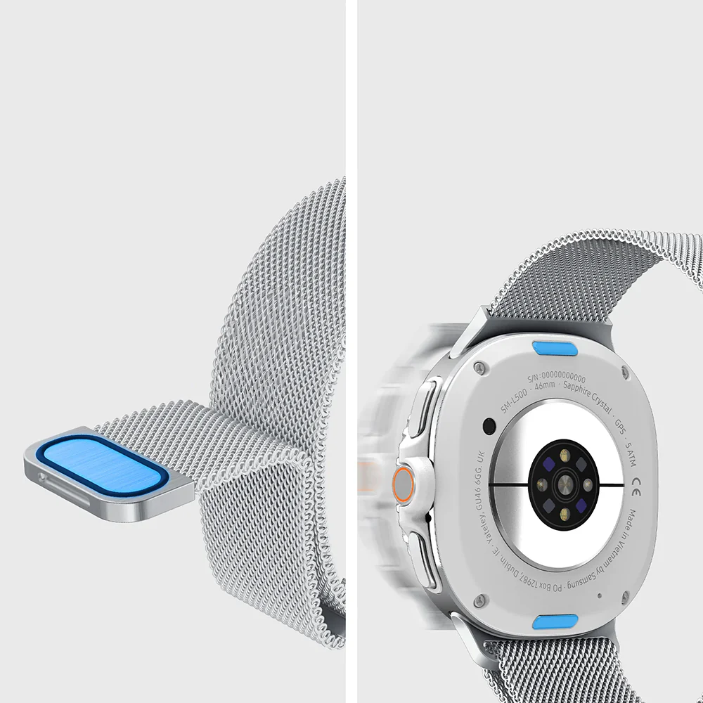 Edelstahl Armband für Galaxy Watch 8 / 8 Classic, Spigen Metal Fit, Silbern - Image 11