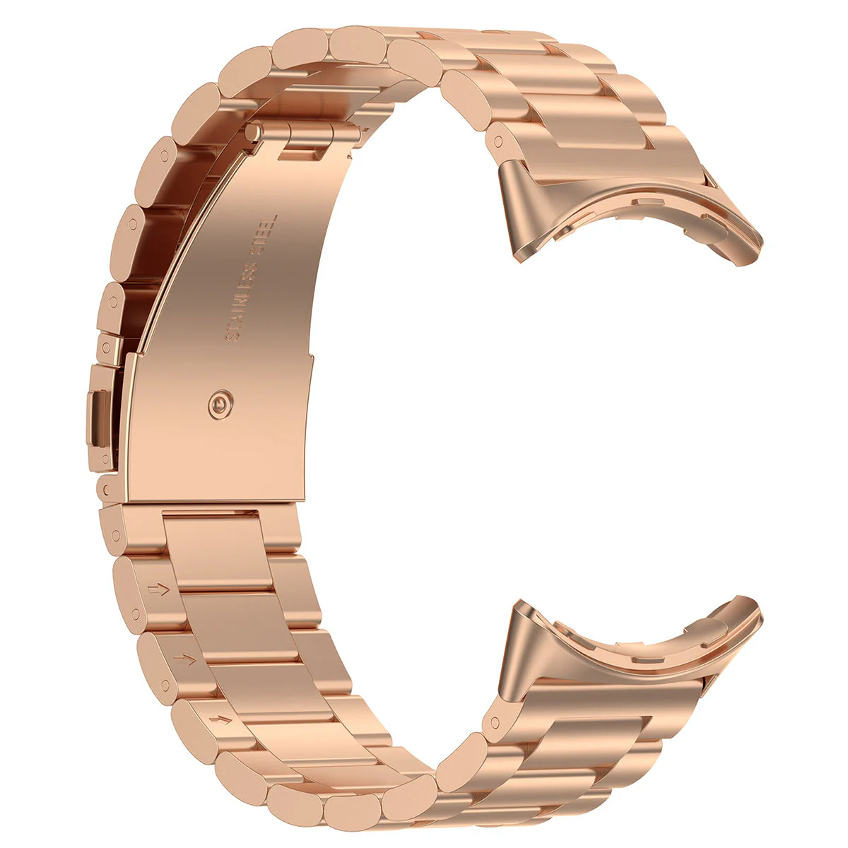 Edelstahl Armband für Google Pixel Watch 4/3 45 mm, Bizon Strap Watch Aura, Rosa Gold - Image 6