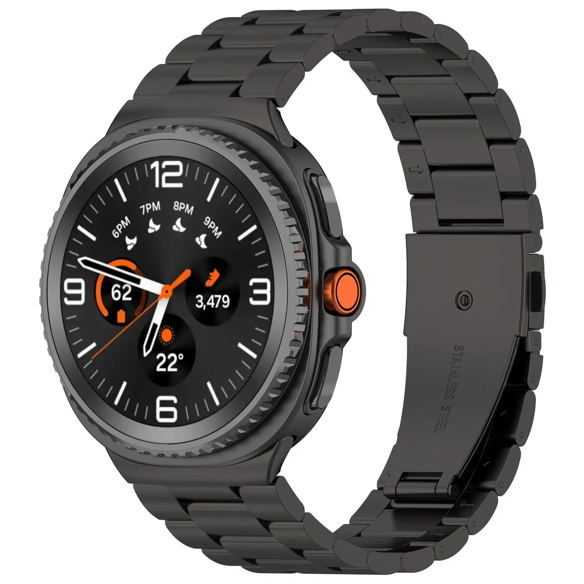 Edelstahl Armband für Samsung Galaxy Watch 8 40 mm / 44 mm / 8 Classic 46 mm, Bizon Strap Watch Aura, Schwarz - Image 2